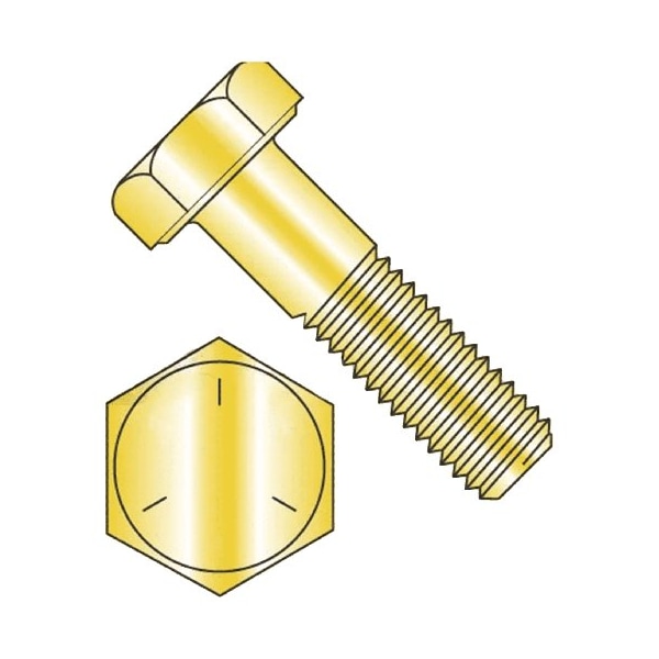 Newport Fasteners Grade 5, 3/4"-16 Hex Head Cap Screw, Zinc Yellow Steel, 2-1/2 in L, 25 PK 850104-25 - main